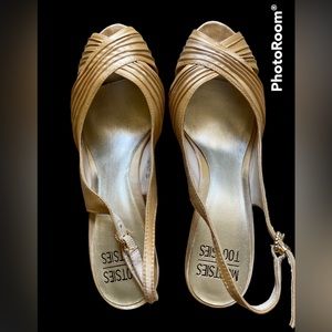 2 for $15 Beige/Goldish Mootsie Tootsie heels